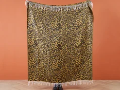 Decke Braun / Schwarz Leopardenmuster 130 X 170 Cm Jamune