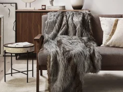 Decke Braun / Weis 180 X 220 Cm Zweiseitig Asdad