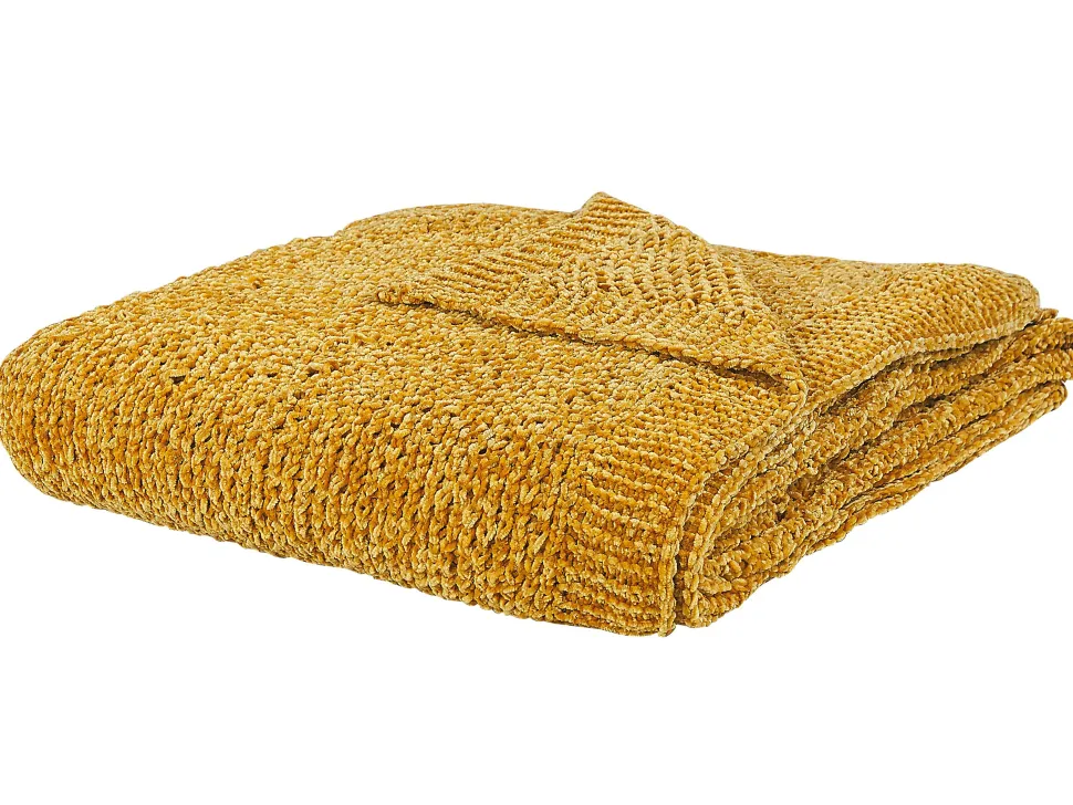Decke Chenille Senfgelb 150 X 200 Cm Haifa