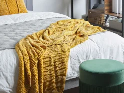 Decke Chenille Senfgelb 150 X 200 Cm Haifa