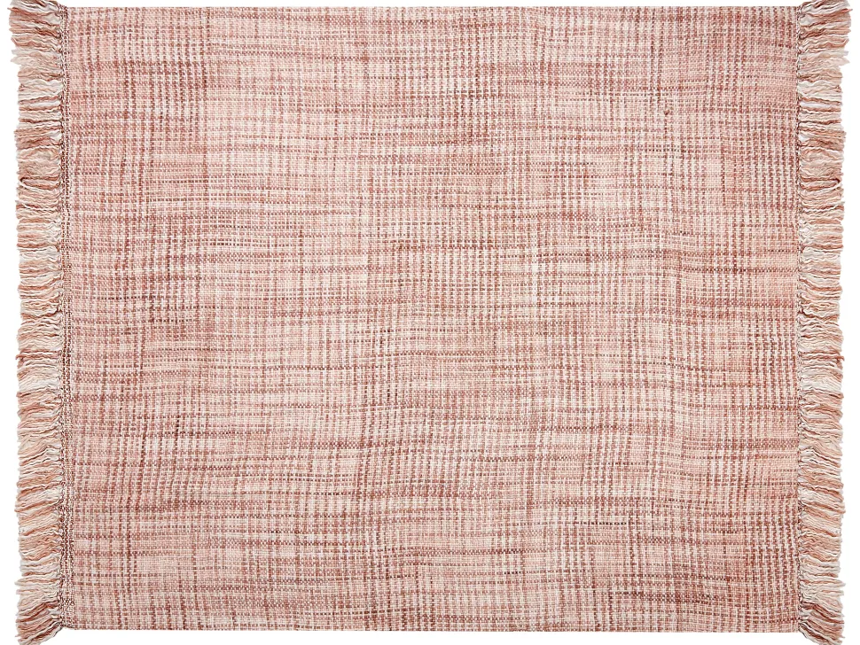 Decke Goldbraun / Weis 125 X 150 Cm Kariertes Muster Deurali