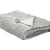 Decke Hellgrau Mit Pompons 200 X 220 Cm Samur