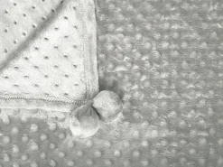 Decke Hellgrau Mit Pompons 200 X 220 Cm Samur