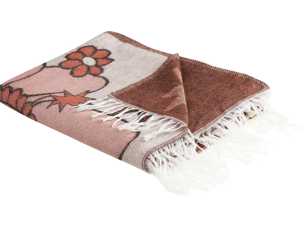 Decke Mehrfarbig Blumenmotiv 130 X 170 Cm Darau