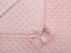Decke Rosa Mit Pompons 200 X 220 Cm Samur