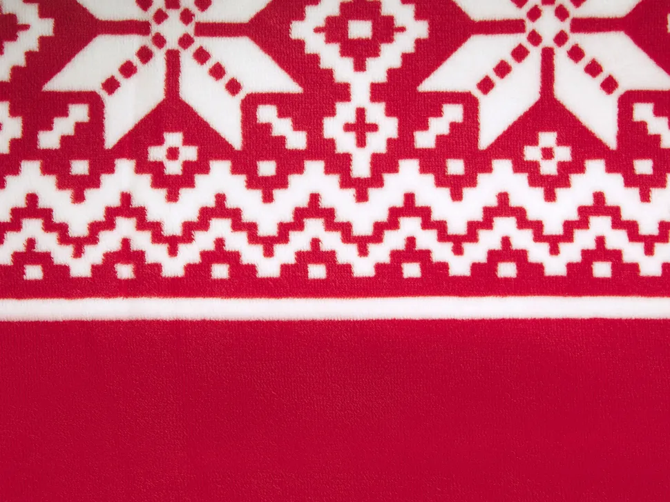 Decke Rot 150 X 200 Cm Weihnachtsmotiv Zweiseitig Vantaa