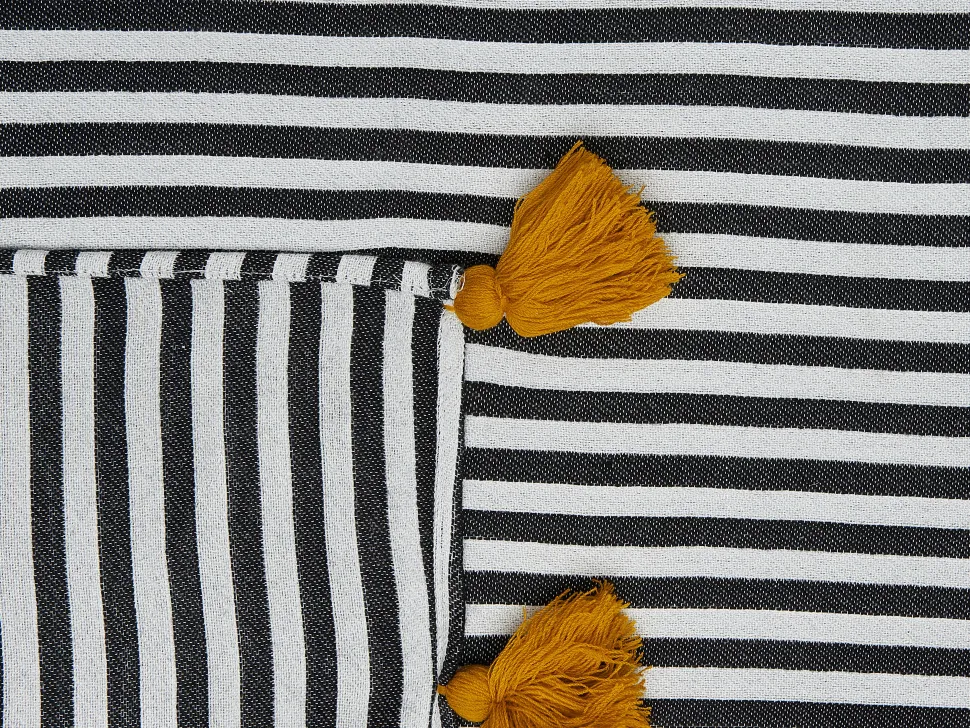 Decke Schwarz / Weis Gestreift 130 X 170 Cm Sunwal