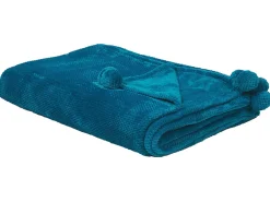 Decke Turkis Mit Pompons 200 X 220 Cm Saitler
