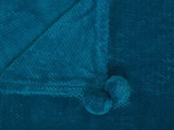 Decke Turkis Mit Pompons 200 X 220 Cm Saitler