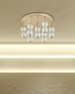 Deckenleuchte Metall Gold Rund Integriertes Led-Licht Yowaka