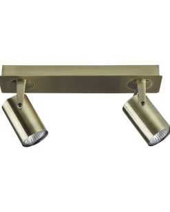 Deckenleuchte Metall Messing 2-Flammig Rund Klip