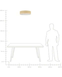 Deckenleuchte Papier / Acryl Naturlich Trommelform Magno