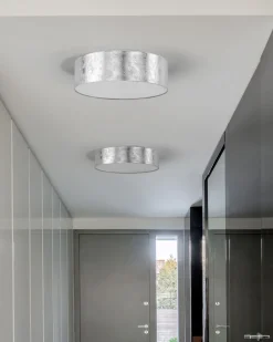 Deckenleuchte Silber 3-Flammig Trommelform Rena