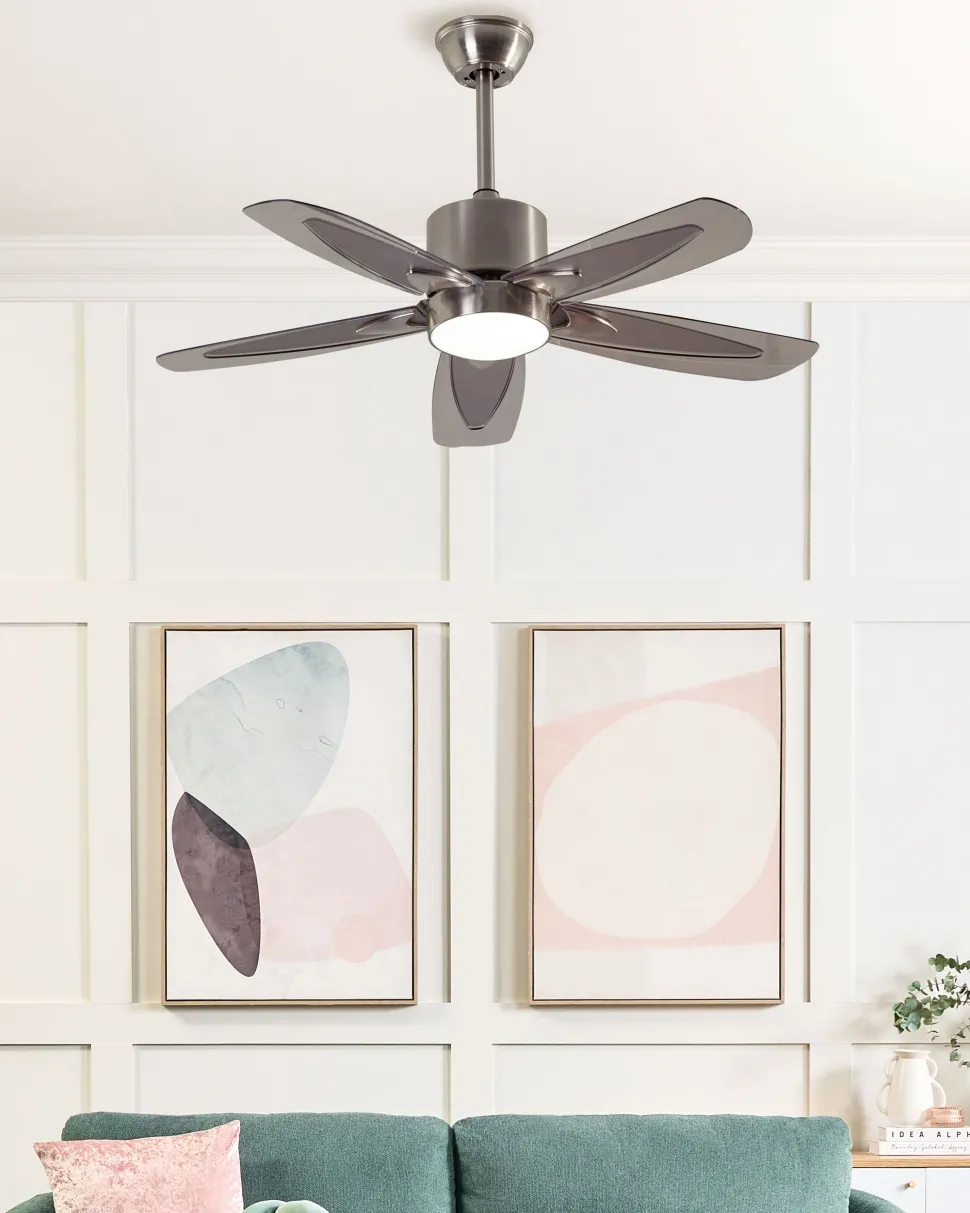 Deckenventilator Mit Licht Silber Coyote
