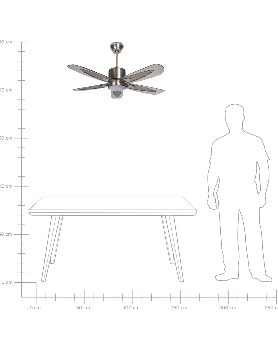 Deckenventilator Mit Licht Silber Coyote