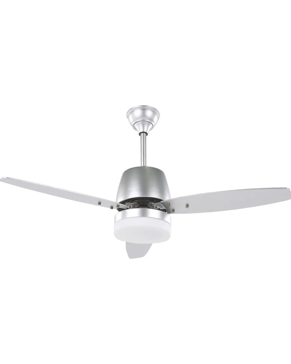 Deckenventilator Mit Licht Und Timerfunktion Silber Mlava