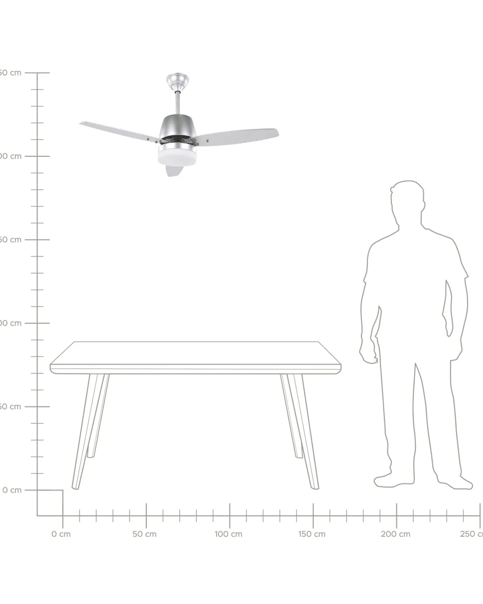 Deckenventilator Mit Licht Und Timerfunktion Silber Mlava