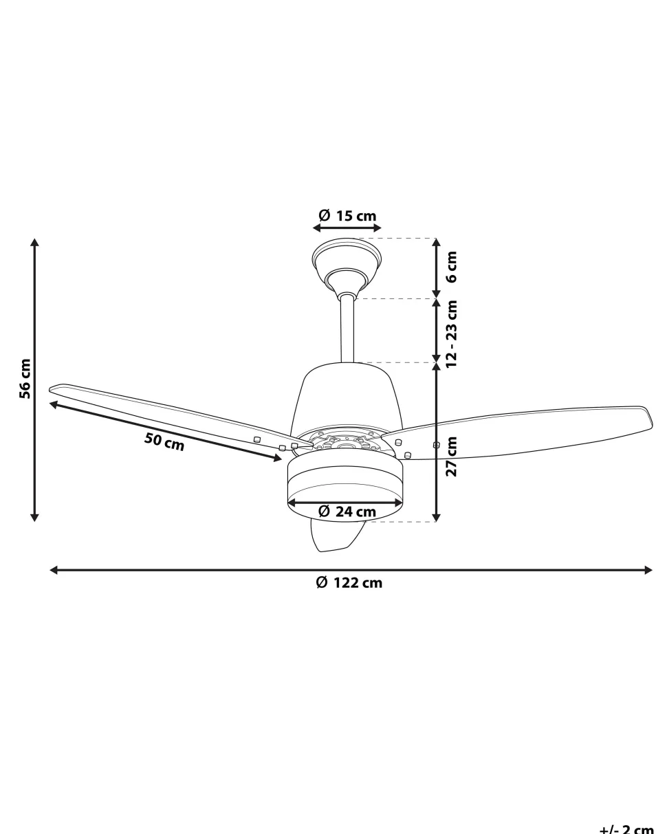 Deckenventilator Mit Licht Und Timerfunktion Silber Mlava