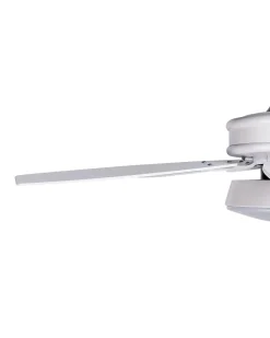 Deckenventilator Mit Licht Weis / Heller Holzfarbton Logan