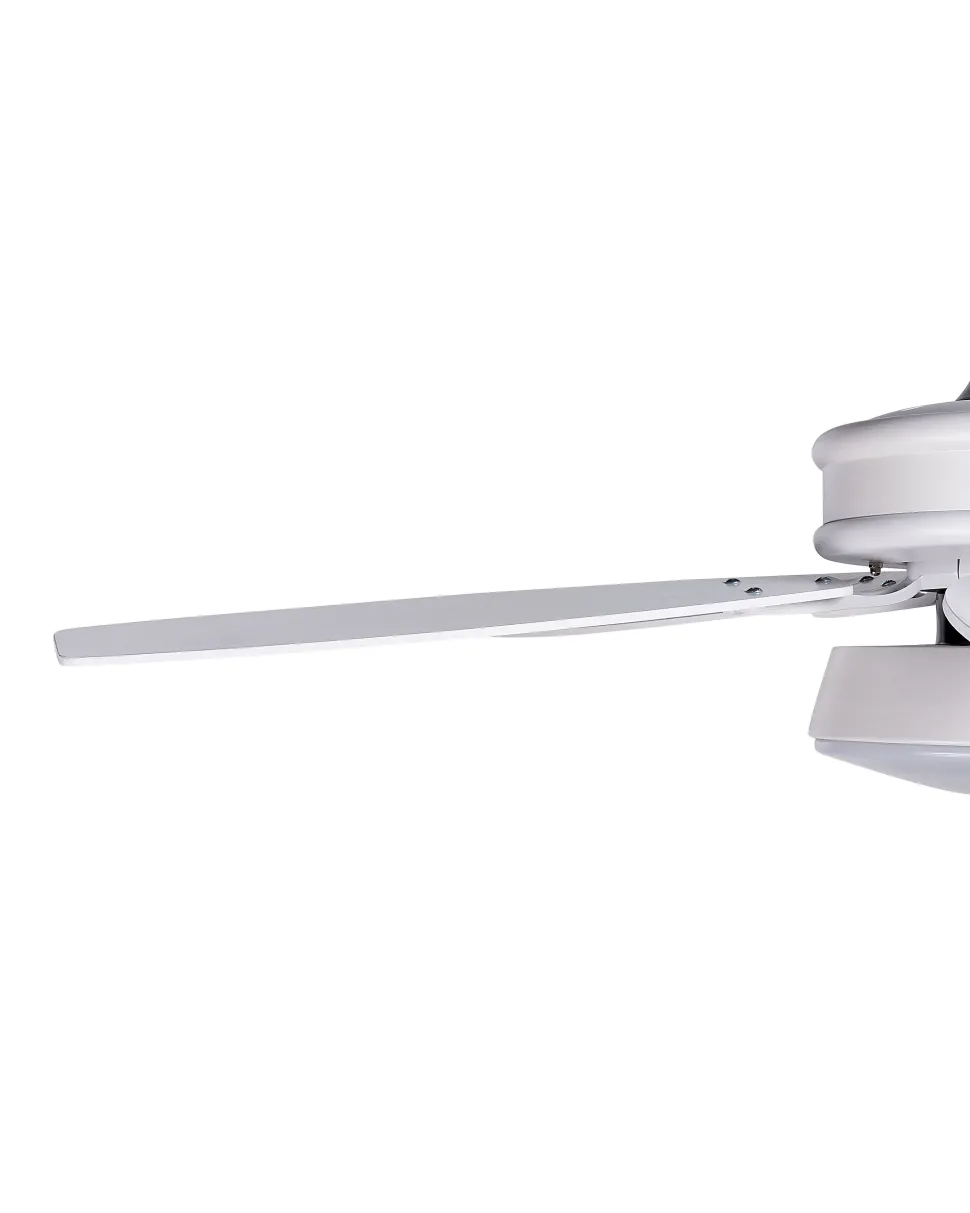Deckenventilator Mit Licht Weis / Heller Holzfarbton Logan