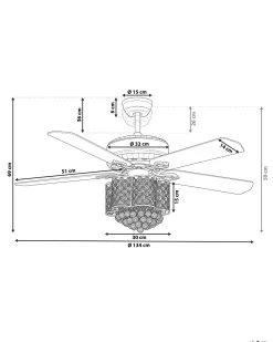 Deckenventilator Mit Licht Heller Holzfarbton / Silber Huai