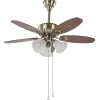 Deckenventilator Mit Licht Dunkler Holzfarbton / Gold Nadela