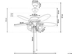 Deckenventilator Mit Licht Dunkler Holzfarbton / Gold Nadela