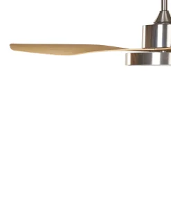 Deckenventilator Mit Licht Silber / Heller Holzfarbton Banderas