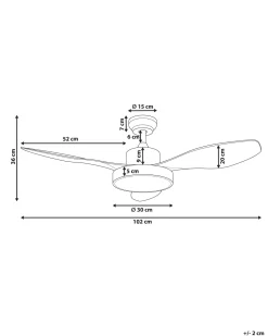 Deckenventilator Mit Licht Silber / Heller Holzfarbton Banderas