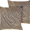 Dekkokissen Strickmuster Baumwolle / Jute Beige / Schwarz 45 X 45 Cm 2Er Set Bergenia