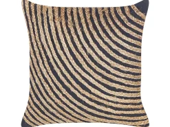 Dekkokissen Strickmuster Baumwolle / Jute Beige / Schwarz 45 X 45 Cm 2Er Set Bergenia