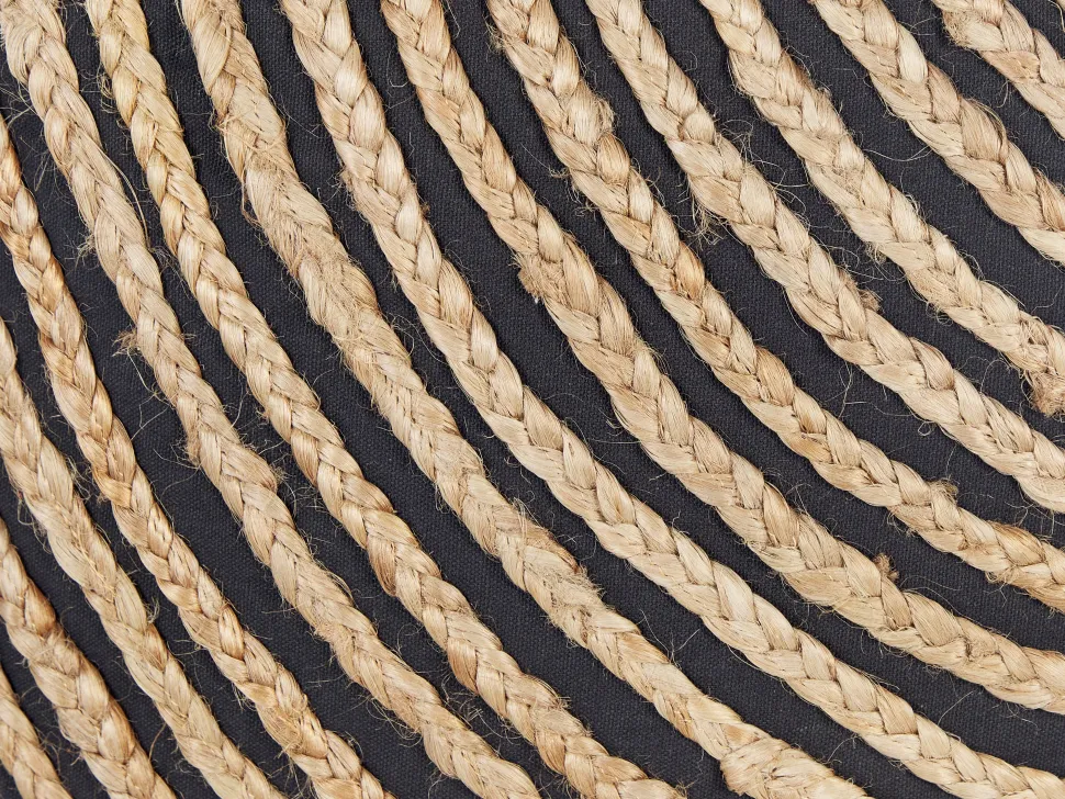 Dekkokissen Strickmuster Baumwolle / Jute Beige / Schwarz 45 X 45 Cm 2Er Set Bergenia
