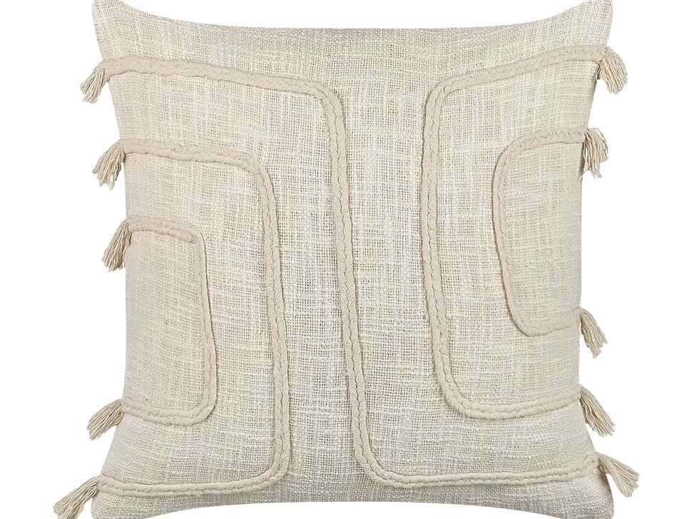 Dekokissen Abstrakt Muster Baumwolle Beige 45 X 45 Cm 2Er Set Pleione