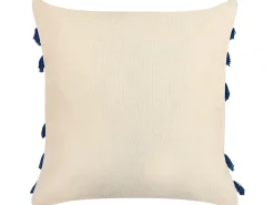 Dekokissen Abstrakt Muster Baumwolle Beige/Dunkelblau 45 X 45 Cm Pleione