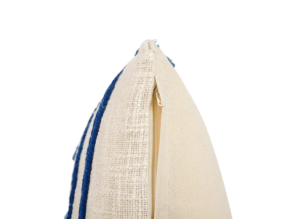 Dekokissen Abstrakt Muster Baumwolle Beige/Dunkelblau 45 X 45 Cm Pleione