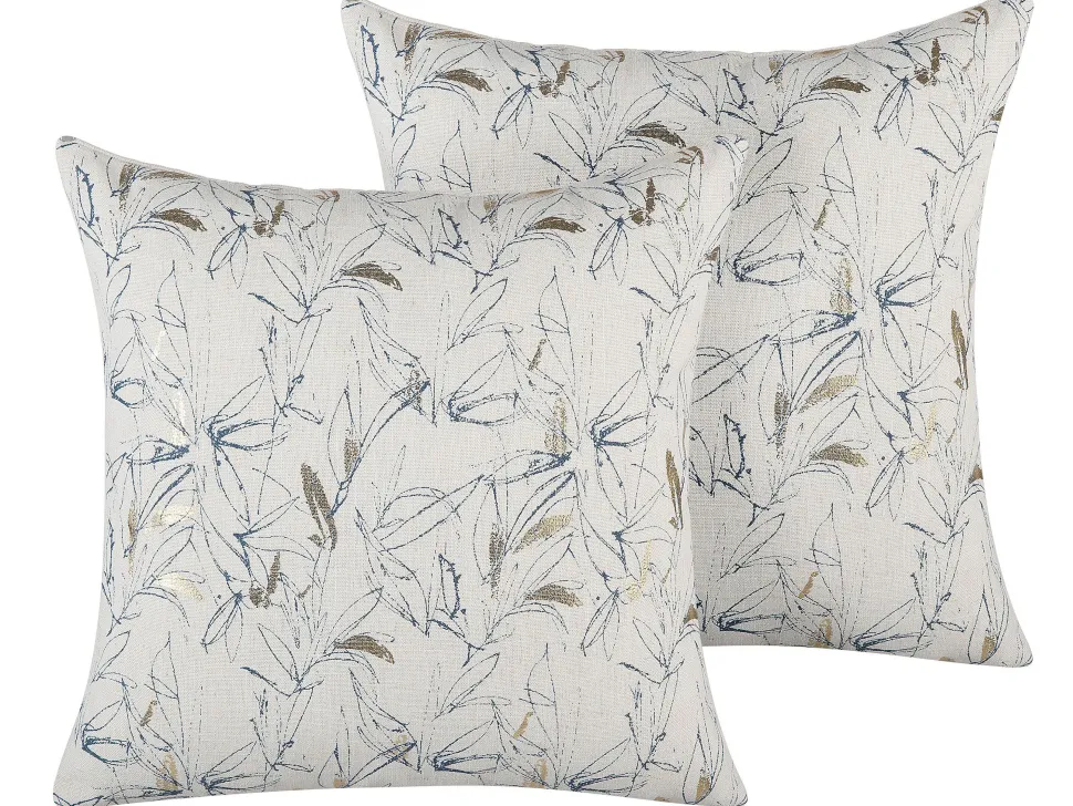 Dekokissen Abstraktes Blattmuster Beige 45 X 45 Cm 2Er Set Arbor