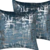Dekokissen Abstraktes Muster Samtstoff Blau 45 X 45 Cm 2Er Set Gardenia