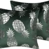 Dekokissen Ananas-Motiv Samtstoff Dunkelgrun 45 X 45 Cm 2Er Set Astilbe