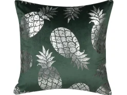 Dekokissen Ananas-Motiv Samtstoff Dunkelgrun 45 X 45 Cm 2Er Set Astilbe