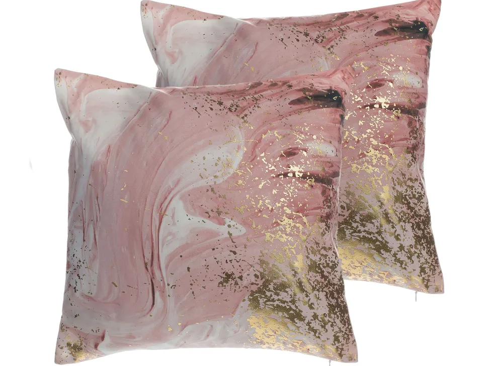 Dekokissen Aquarell-Optik Rosa 45 X 45 Cm 2Er Set Lantana