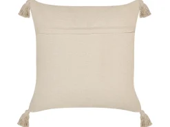 Dekokissen Baumwolle Beige Mit Quasten 45 X 45 Cm Aralia