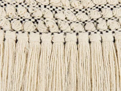 Dekokissen Baumwolle Beige/Schwarz Mit Quasten 45 X 45 Cm Iresine