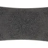 Dekokissen Baumwolle Dunkelgrau Strukturiert 30 X 50 Cm Veloor