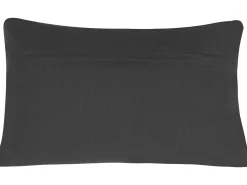 Dekokissen Baumwolle Dunkelgrau Strukturiert 30 X 50 Cm Veloor