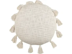 Dekokissen Baumwolle Hellbeige Mit Quasten 45 Cm Madia