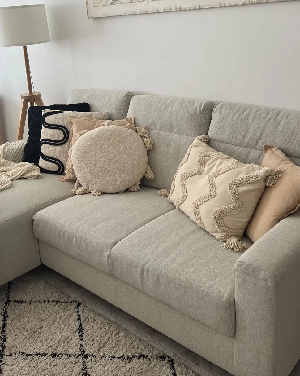 Dekokissen Baumwolle Hellbeige Mit Quasten 45 Cm Madia