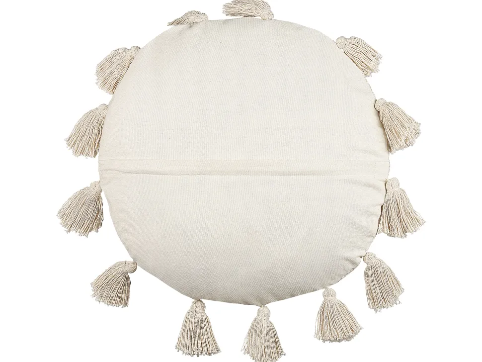 Dekokissen Baumwolle Hellbeige Mit Quasten 45 Cm Madia