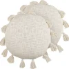 Dekokissen Baumwolle Hellbeige Mit Quasten 45 Cm 2Er Set Madia