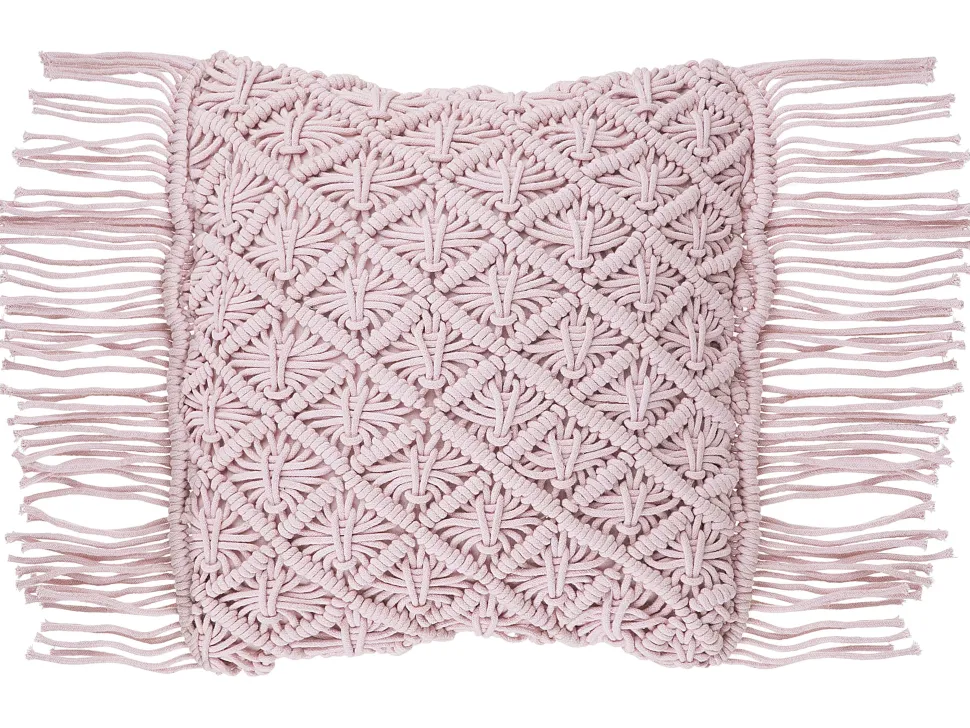Dekokissen Baumwolle Rosa Makramee 40 X 40 Cm 2Er Set Yaniklar