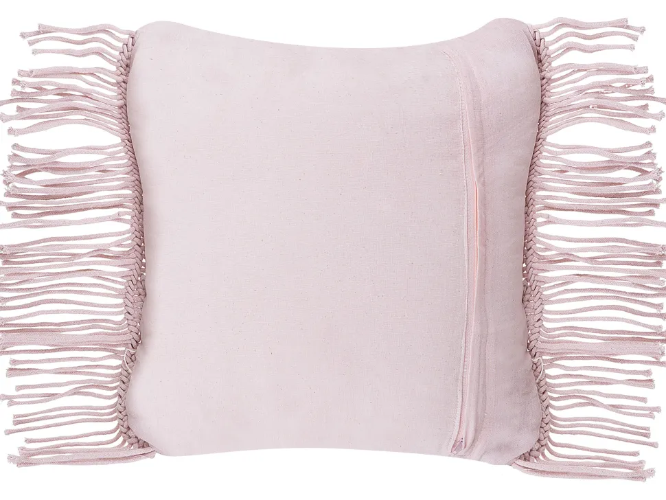 Dekokissen Baumwolle Rosa Makramee 40 X 40 Cm 2Er Set Yaniklar
